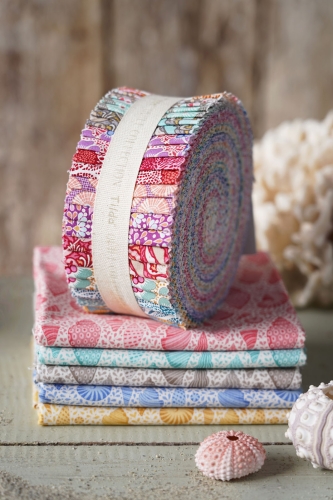 Tilda Patchwork Stoff Baumwolle - Cotton Beach - Beach Shells Coral
